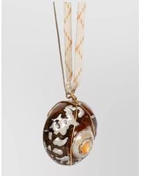 Dries Van Noten - Long Cord Shell Pendant Charm Necklace - Lyst