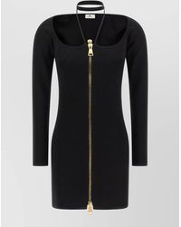 Elisabetta Franchi - Fine-Knit Halterneck Mini Dress - Lyst
