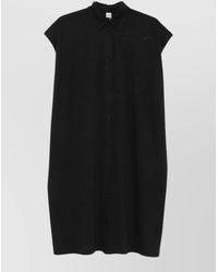 TOTEME - Cotton Shirtdress Cap Sleeves Loose Fit - Lyst