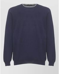 Fay - Crew Neck Long Sleeve Cotton Sweater - Lyst