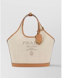 Prada - Na Linen Shoulder Bag - Lyst