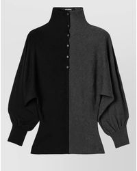 Jacquemus - Silk Fine-Knit Turtleneck Long-Sleeve Polo Top - Lyst