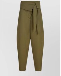 The Attico - Wool Gabardine Trousers High Waist Tie Wide Leg - Lyst