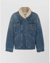 Isabel Marant - Casual Jacket With Shearling Collar And Pockets - Lyst
