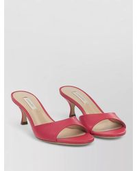 Casadei - Kitten Heel Leather Open Toe Mules - Lyst