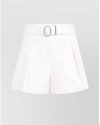 Jil Sander - Cotton High-Rise Flared Tailored Shorts - Lyst