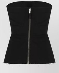 Rick Owens - Strapless Top Fitted Cut Fringed Hem - Lyst