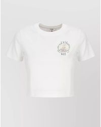 CASABLANCA - Casa Way Mountain Cropped Cotton T Shirt - Lyst