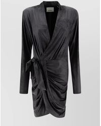 Isabel Marant - "Aleora" Draped Velvet Wrap Dress - Lyst