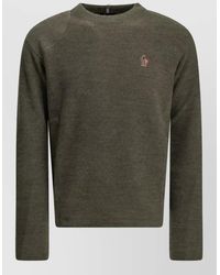 Moncler - Virgin Wool Crew-Neck Logo Sweater - Lyst