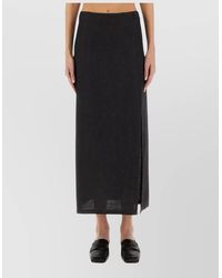 Alysi - Linen Maxi Skirt Slit High Waist - Lyst