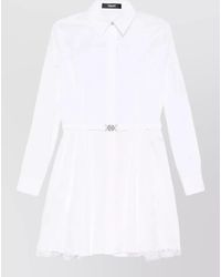 Versace - Cotton Belted Shirt Mini Dress - Lyst