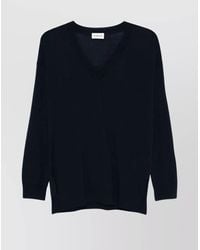 P.A.R.O.S.H. - V-Neck Ribbed Knitwear With Side Slits - Lyst