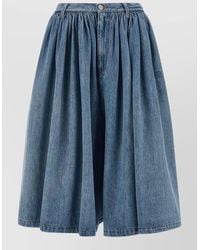 MM6 by Maison Margiela - Denim Wide-Leg Bermuda Shorts - Lyst