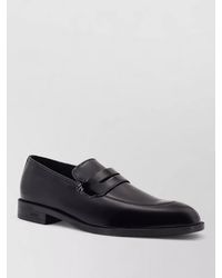 BOSS - Leather Loafers Round Toe Saddle Detail - Lyst
