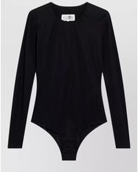 MM6 by Maison Margiela - Long Sleeve Round Neck Stretch Top - Lyst