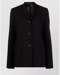 TOTEME - Wool Jacket Single-Breasted Shawl Lapels - Lyst