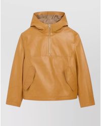 Ami Paris - Hooded Coat Buttoned Back Detail Pockets - Lyst