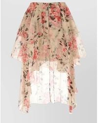 Loewe - Printed Silk Asymmetric Skirt - Lyst
