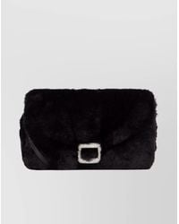 Roger Vivier - Strass Buckle Faux Fur Phone Holder - Lyst