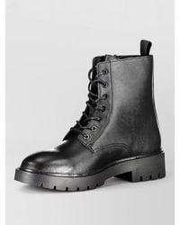 Calvin Klein - Synthetic Leather Lace-Up Ankle Boots - Lyst