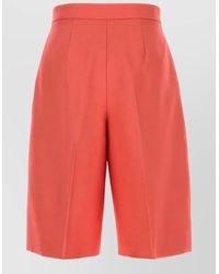 Agnona - Wool Blend Bermuda Shorts High Waist - Lyst