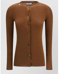Prada - Ribbed Wool Cardigan - Lyst