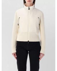 Moncler - High Collar Knit Cardigan Zip Pockets - Lyst