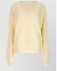 Sportmax - V-Neck Knit Sweater Dropped Shoulders - Lyst