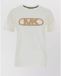 Michael Kors - Cotton T Shirt Short Sleeves Round Neck - Lyst