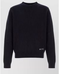 A.P.C. - Edmond Wool Sweater Ribbed Cuffs Hem - Lyst
