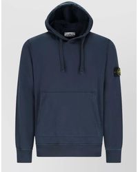 Stone Island - Logo Cotton Hoodie - Lyst