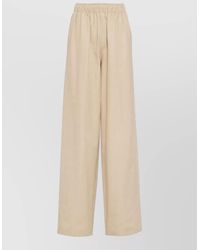 Prada - Cotton Wide-Leg Trousers - Lyst