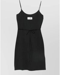 MM6 by Maison Margiela - Knee Length Dress Spaghetti Straps Waist Tie - Lyst
