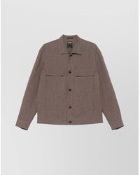 ZEGNA - Linen Shirt With Buttoned Cuffs And Collar - Lyst