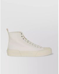 Jil Sander - Cotton Canvas High-Top Sneakers - Lyst