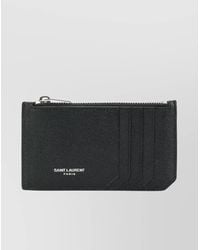 Saint Laurent - Leather Zipped Card Holder - Lyst