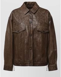 Golden Goose - Lamb Leather Embossed Shirt Jacket - Lyst
