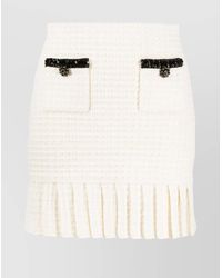 Self-Portrait - Structured Knit Mini Skirt - Lyst