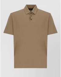 Zanone - Polo Shirt Straight Collar Short Sleeves Cotton - Lyst