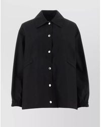 Jil Sander - Cotton Logo-Print Shirt Jacket - Lyst