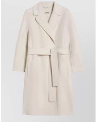 Max Mara - Arona Longline Coat Belted Waist Lapels - Lyst