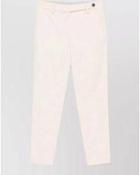 Brunello Cucinelli - High Waist Slim Cotton Tailored Trousers - Lyst