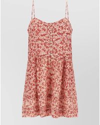 Isabel Marant - Cotton Floral-Print Lace-Trim Mini Jumpsuit - Lyst