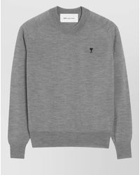 Ami Paris - Heather Crew Neck Sweatshirt - Lyst