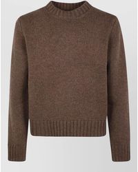 Studio Nicholson - Knit Crew Neck Sweater Ribbed Cuffs Hem - Lyst