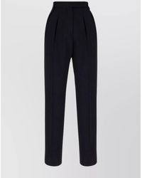 Max Mara - Wool Trousers With Belt Loops And Button Detail - Lyst