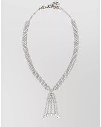 Alessandra Rich - Metal Necklace Rhinestone Statement Dangle Design - Lyst