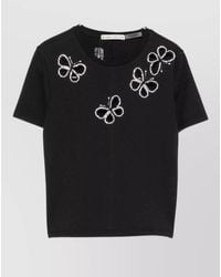 Alice + Olivia - Cindy Butterfly Motif Cropped T Shirt - Lyst