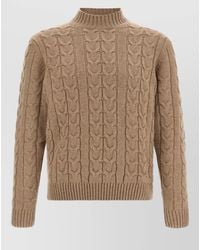 Zanone - Braided-Knit Virgin Wool Mock-Neck Jumper - Lyst